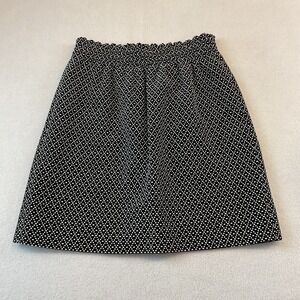 J Crew Skirt Womens 00 Black White Dots Pockets Lined Pull On A-Line